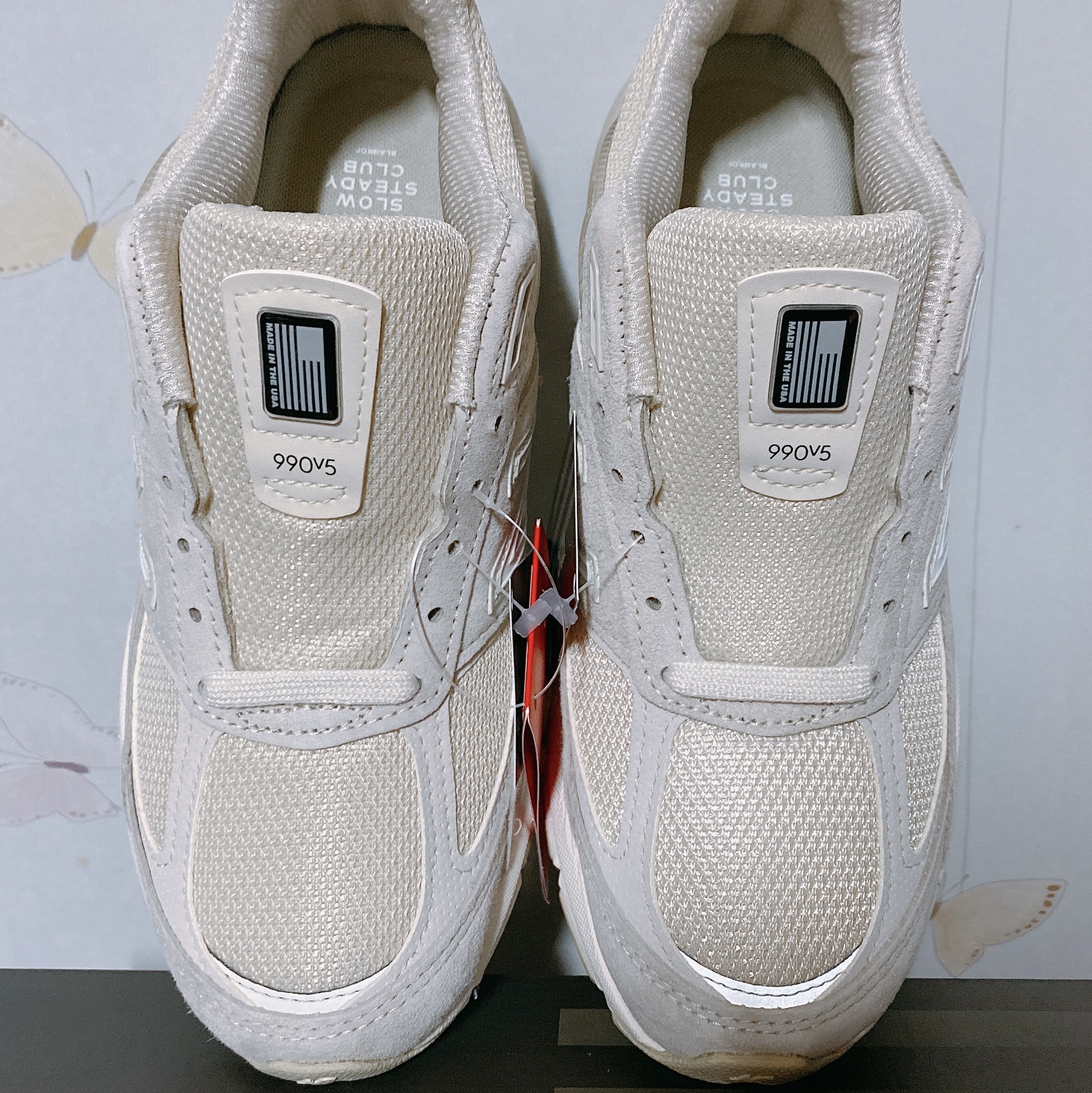 New Balance x Slow Steady Club 990v5 Made in USA Paper 착용 스타일 - 2