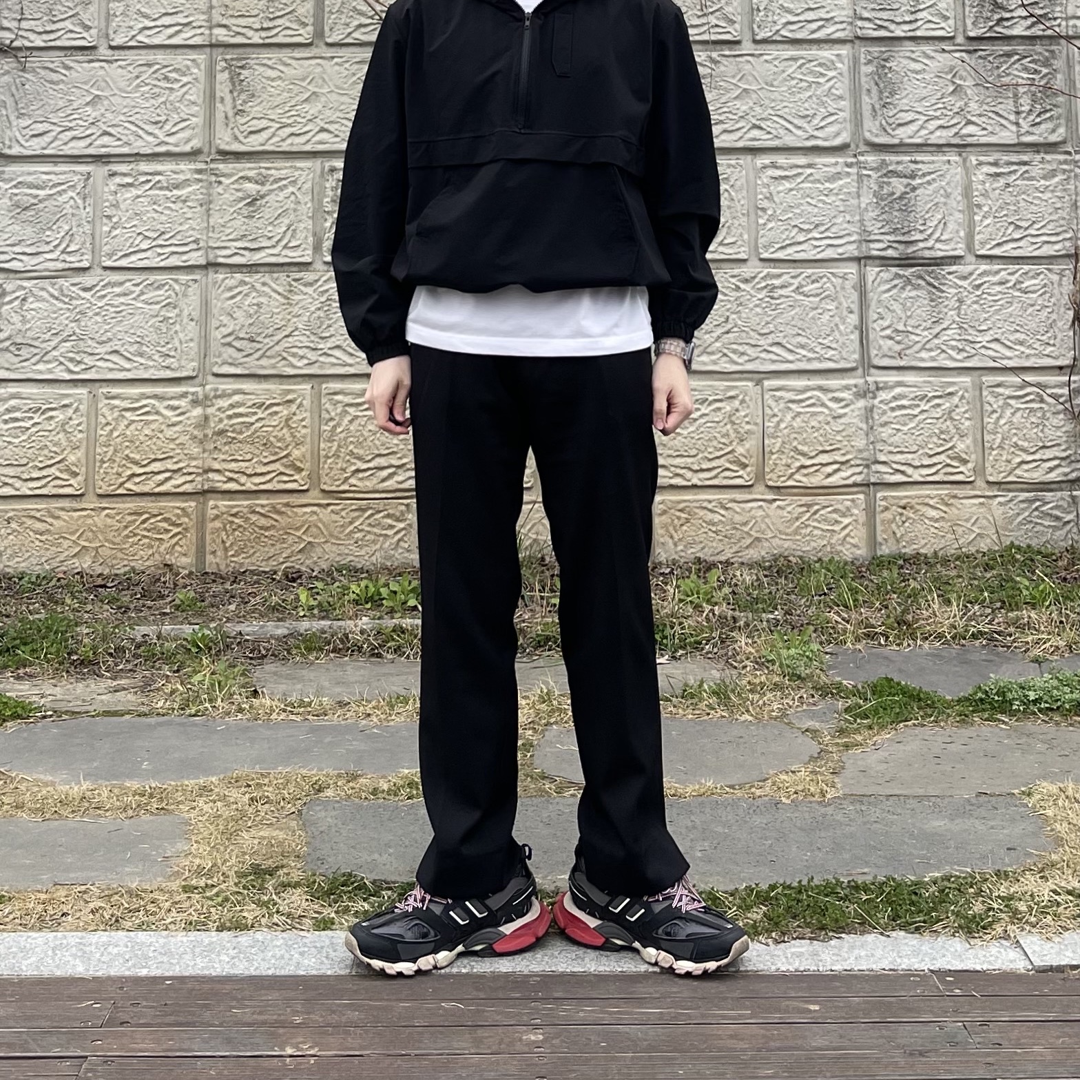 Balenciaga Track Sneakers Black Red 2019 착용 스타일