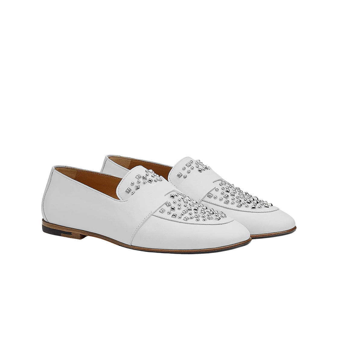 H212168Z90 (W) Hermes Ancora Loafers Calfskin & Blanc - #2