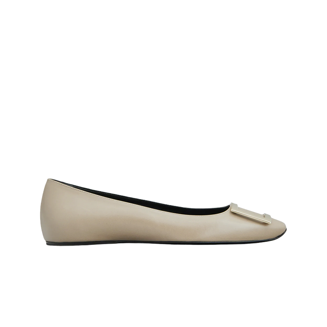 RVW40415280BSSC415 (W) Roger Vivier Trompette Metal Buckle Ballerinas Leather Beige
