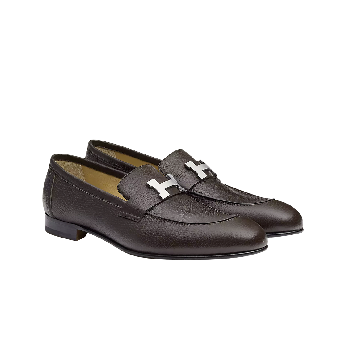 에르메스 파리 로퍼 디어스킨 & 팔라듐 하드웨어 마론 에벤(Hermes Paris Loafers Deerskin & Palladium Marron Ebene) - 2