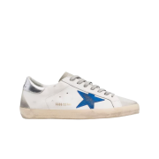 Golden Goose Superstar White Electric Blue Silver Tab Sneakers