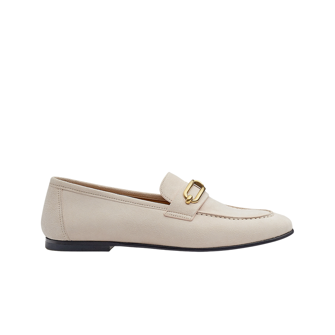 H221157Z1E (W) Hermes Colette Loafers Suede Goatskin & Antique Gold Blanc Poros - 대표 이미지 #1