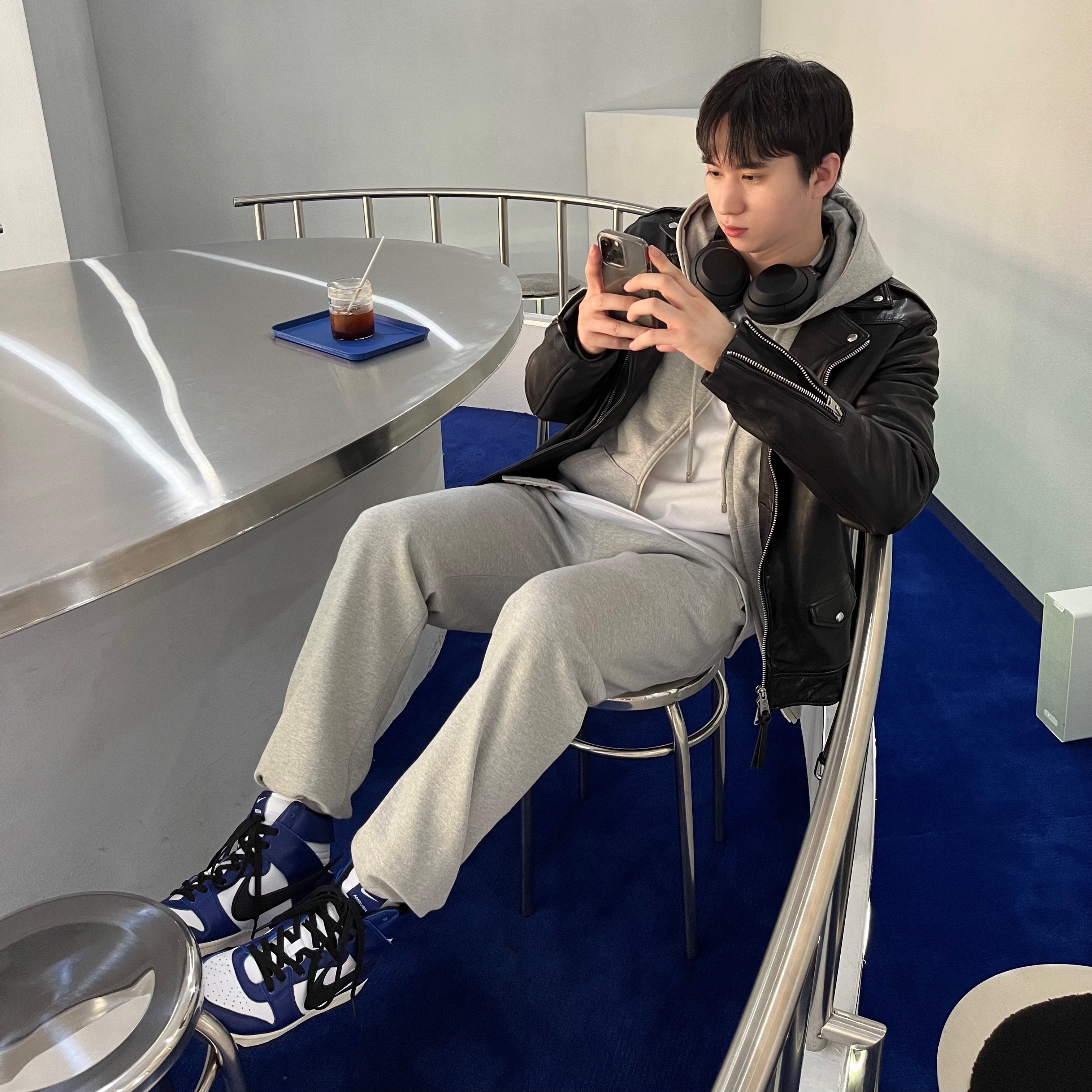 Nike x Ambush Dunk High Deep Royal Blue 착용 스타일