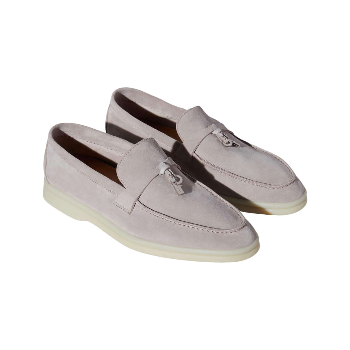 (W) 로로 피아나 썸머 참 워크 스웨이드 카프스킨 펄 그레이((W) Loro Piana Summer Charms Walk Suede Calfskin Pearl Grey) - 2