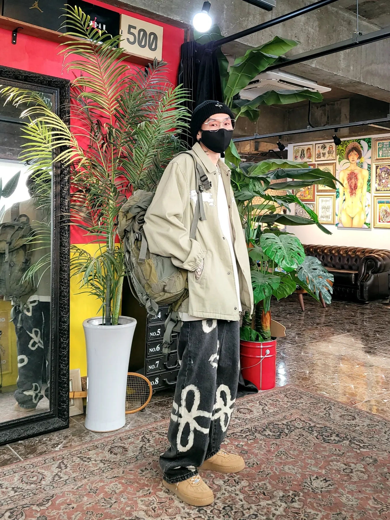 Supreme x Comme des Garcons Junya Watanabe Man Patchwork Backpack Olive - 21FW, Nike x Supreme Air Force 1 Low Flax 착용 스타일 - 1