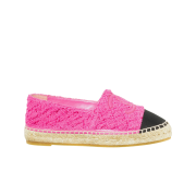 (W) Chanel Espadrilles Cotton Tweed Grosgain & Pink Black