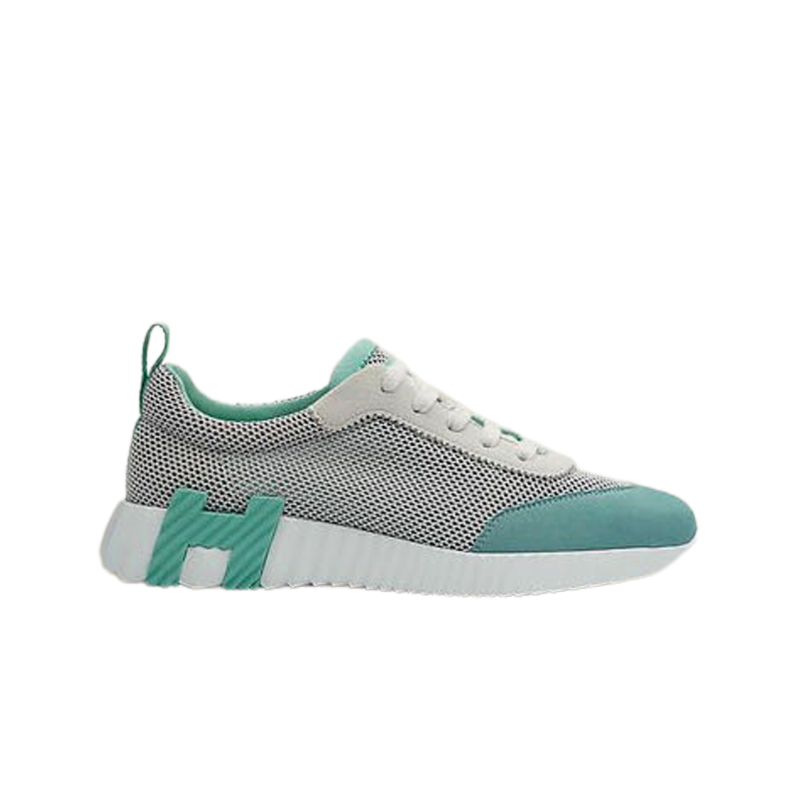 H221177Z6A (W) Hermes Bouncing Sneakers Mesh Suede Goatskin & Multicolore Vert D'eau
