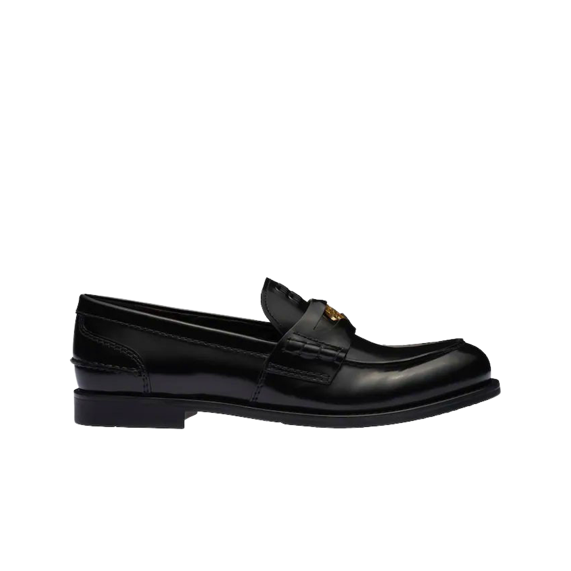 (W) 미우 미우 가죽 페니 로퍼 블랙((W) Miu Miu Leather Penny Loafers Black)