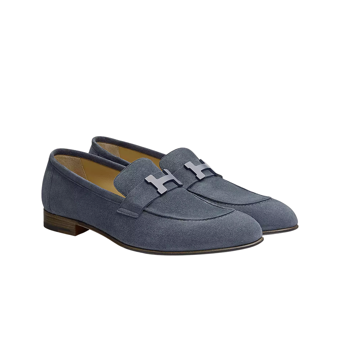 에르메스 파리 로퍼 스웨이드 고트스킨 & 스카이 블루 메탈 하드웨어 블루 셀레스트(Hermes Paris Loafers Suede Goatskin & Sky Bleu Metal Bleu Celeste) - 2