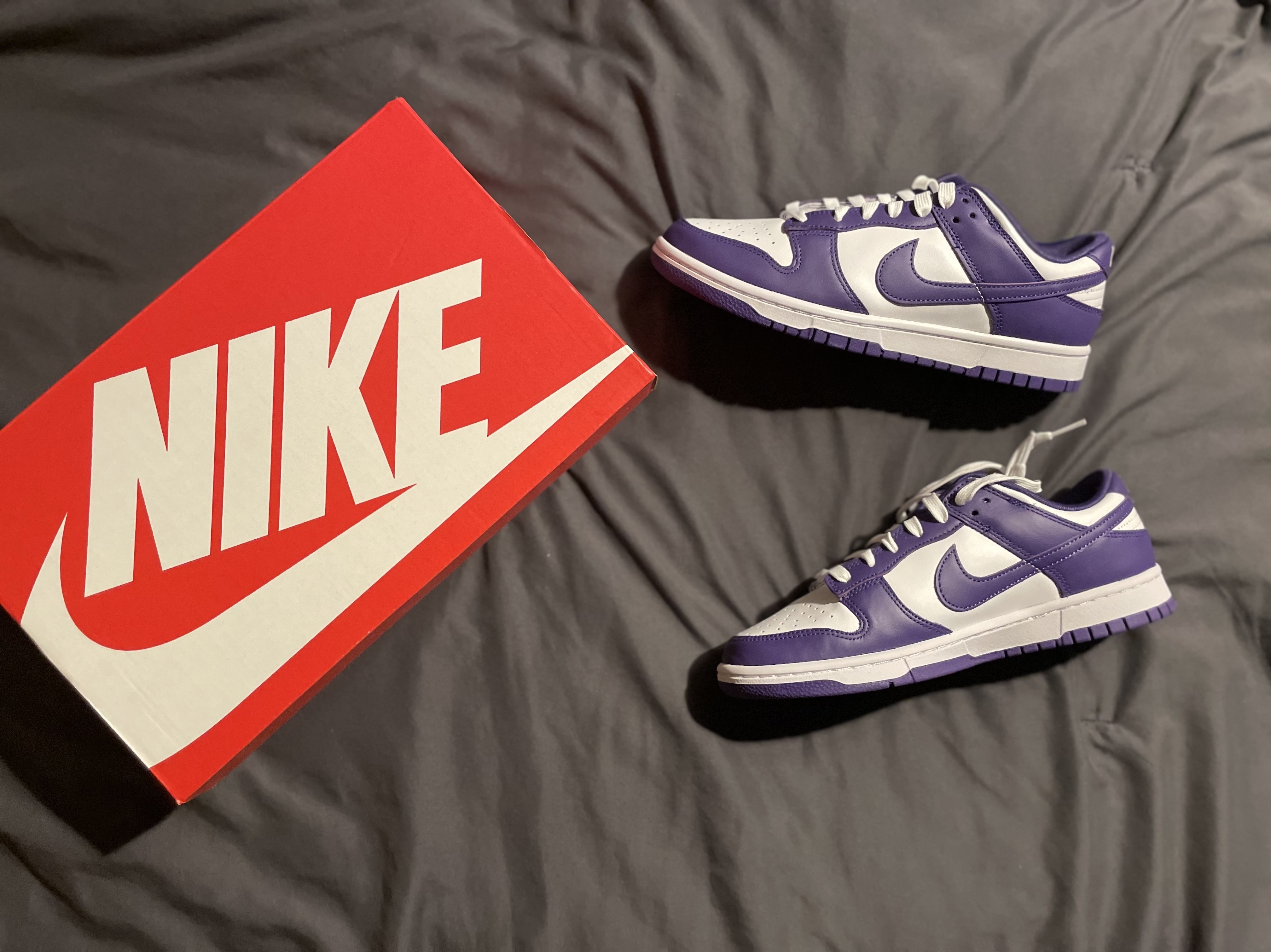 Nike Dunk Low Retro Championship Court Purple 착용 스타일