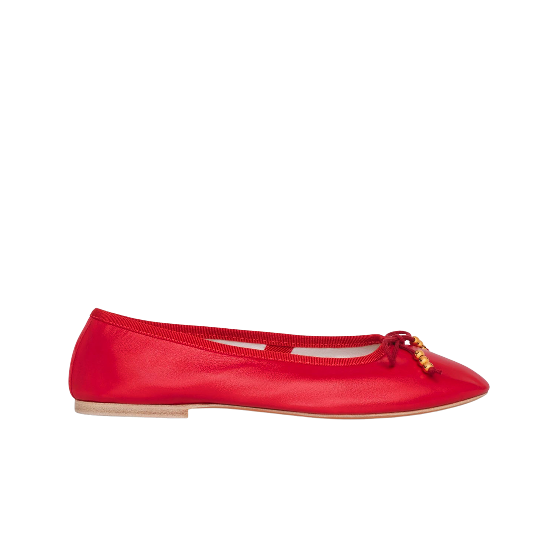 (W) 셀린느 램스킨 레 발레리네 셀린느 펄 발레리나 레드((W) Celine Les Ballerines Celine Ballerina with Celine Pearls in Lambskin Red) - 1
