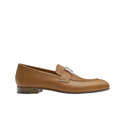 Hermes Paris Loafers Calfskin & Palladium Naturel H