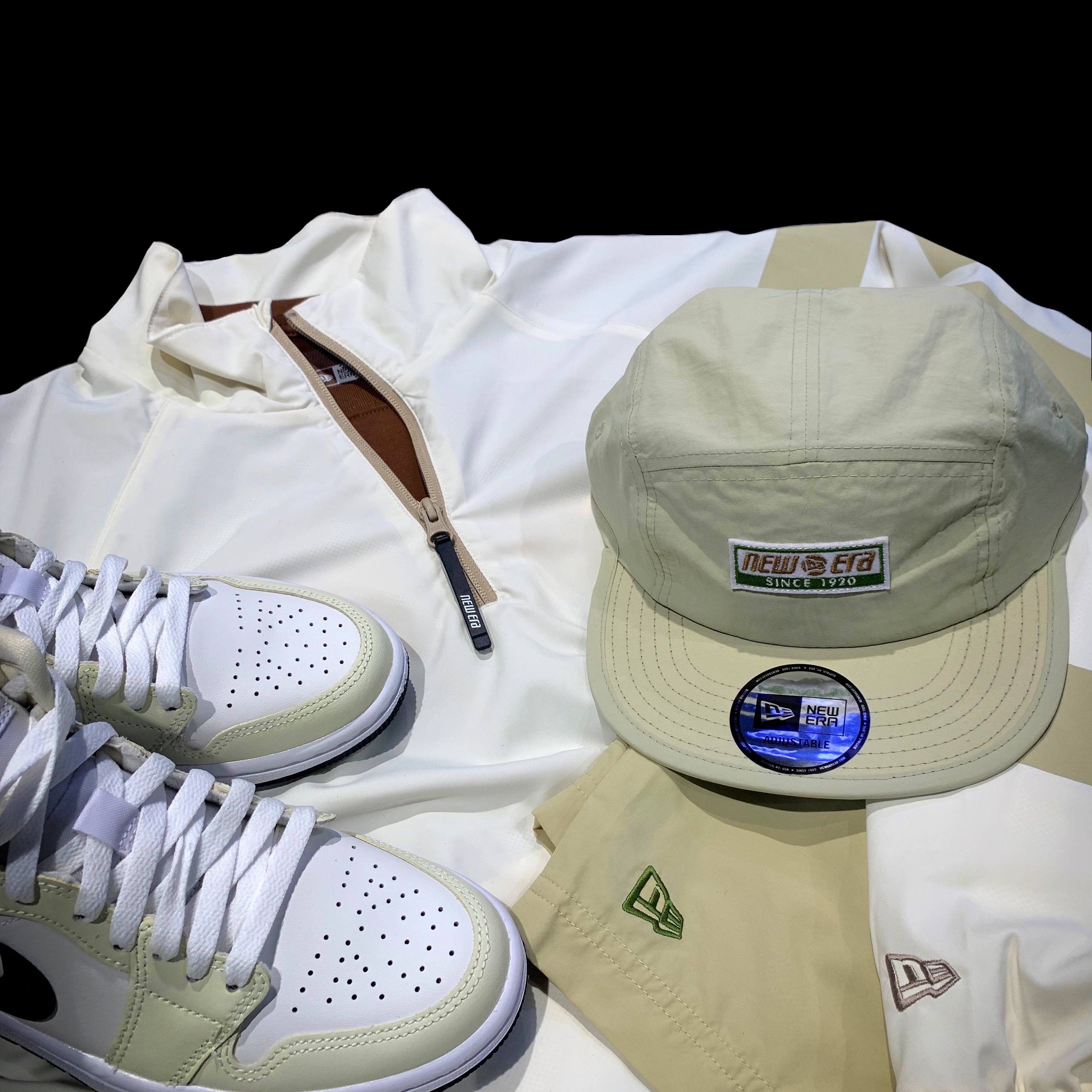 (W) Jordan 1 Mid Coconut Milk 착용 스타일 - 2