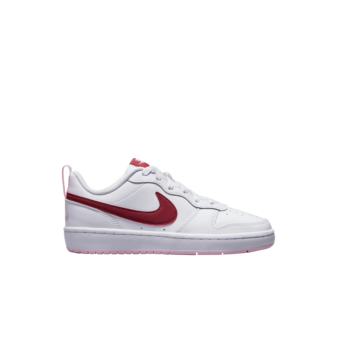 (GS) 나이키 코트 버로우 2 화이트 다크 비트룻((GS) Nike Court Borough 2 White Dark Beetroot)