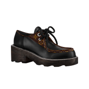 (W) Louis Vuitton Beaubourg Platform Derby Monogram Denim Black