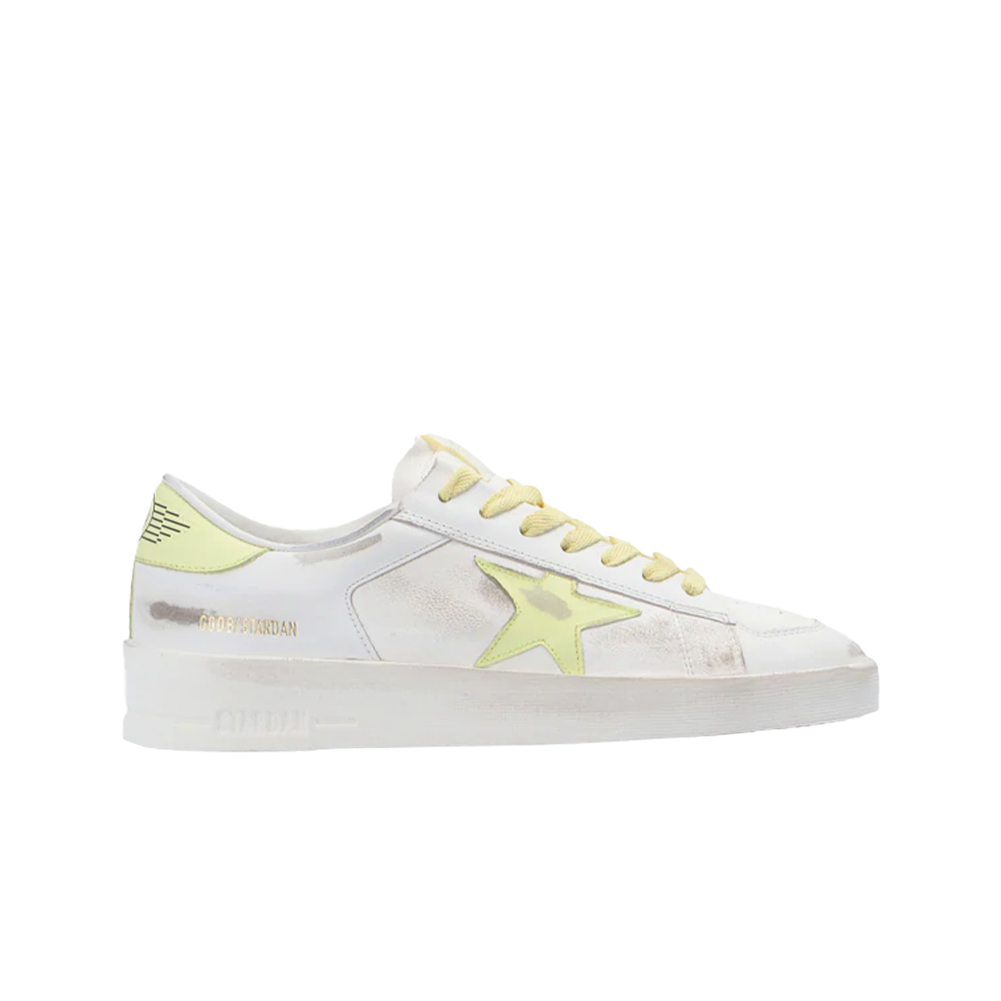 GWF00304-F002691-10957 (W) Golden Goose Stardan White Lemon Heel Tab Sneakers