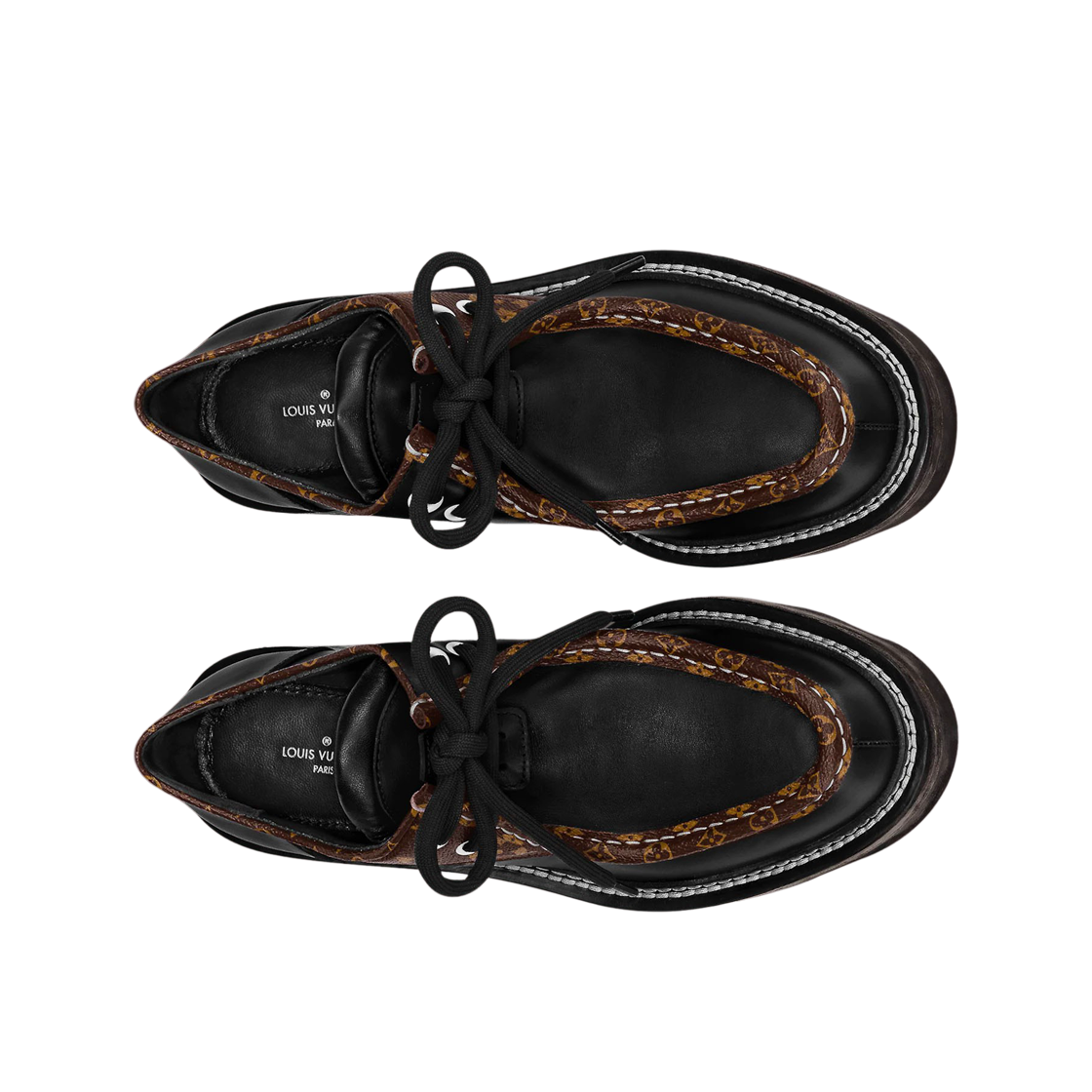 (W) 루이비통 보부르 플랫폼 더비 모노그램 데님 블랙((W) Louis Vuitton Beaubourg Platform Derby Monogram Denim Black) - 2