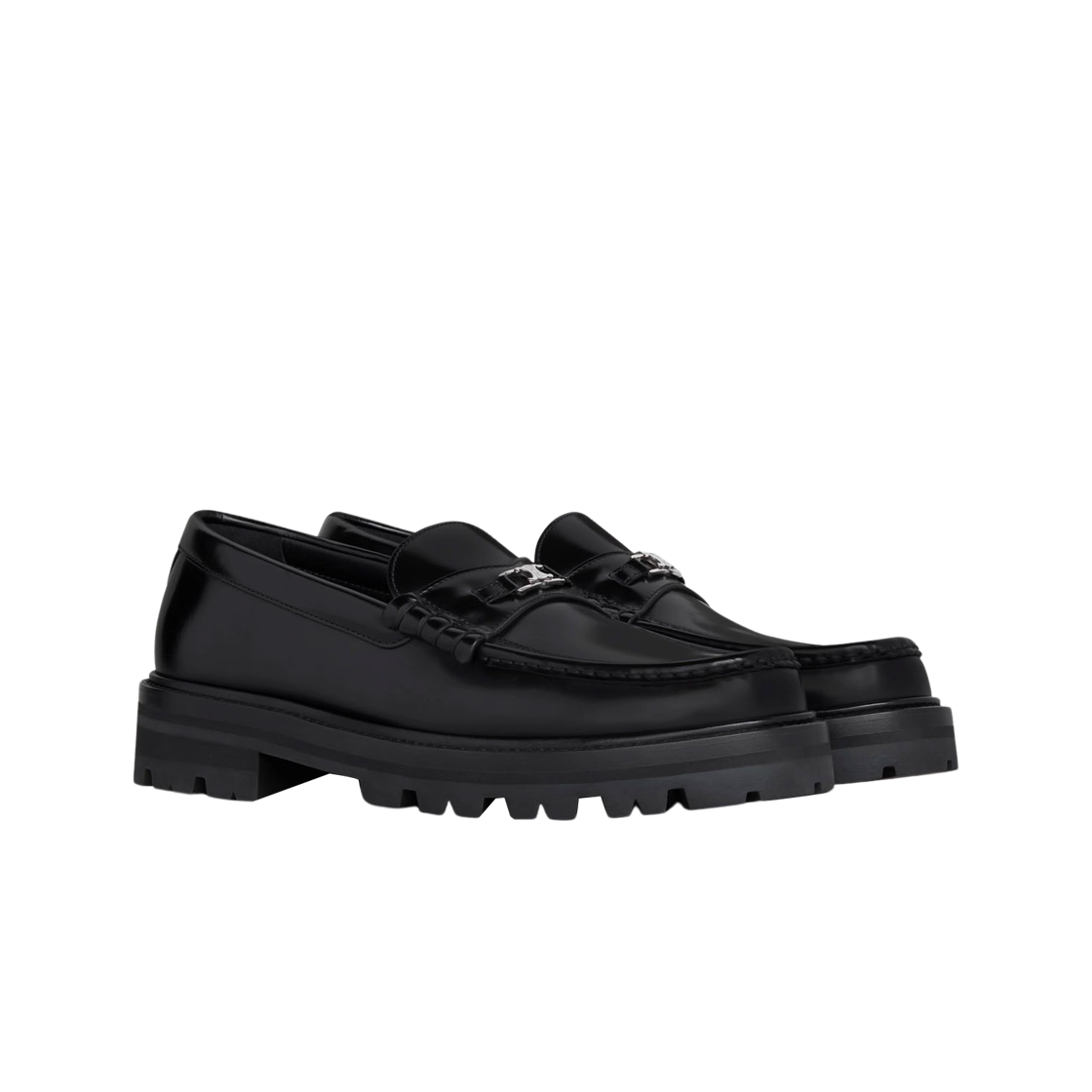 Celine Margaret Chunky Triomphe Loafers In Polished Bull Black 상세 이미지 2