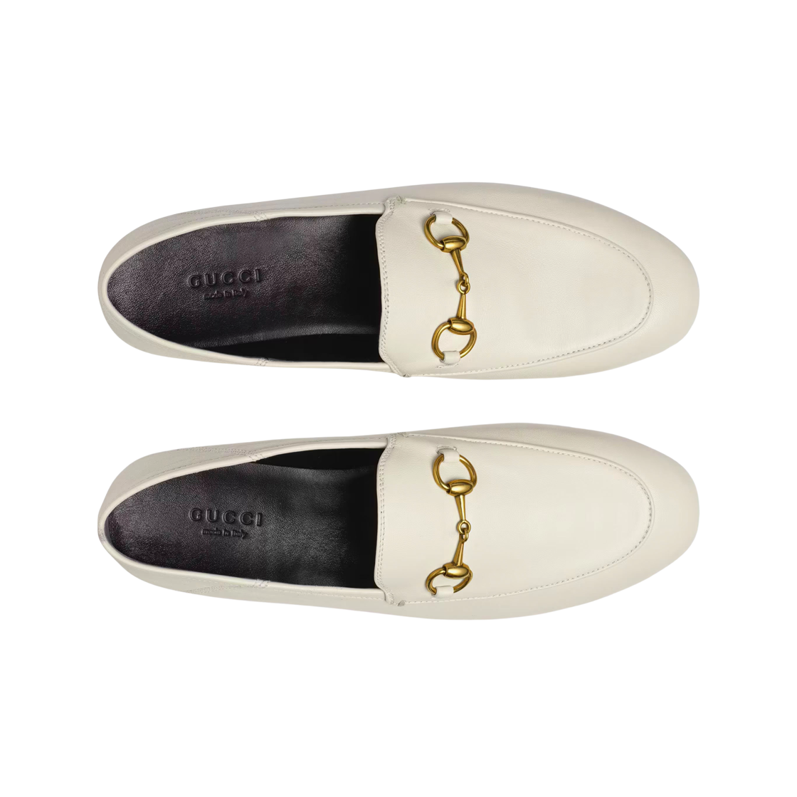 (W) Gucci Heel Folded Horsebit Leather Loafers White 상세 이미지 2