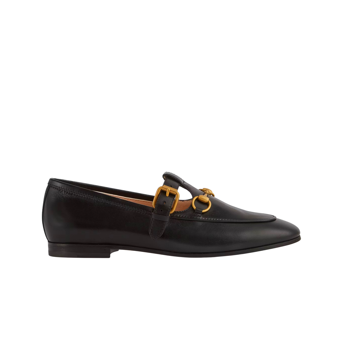 (W) 구찌 홀스빗 메리 제인 레더 로퍼 블랙((W) Gucci Horsebit Mary Jane Leather Loafers Black) - 1