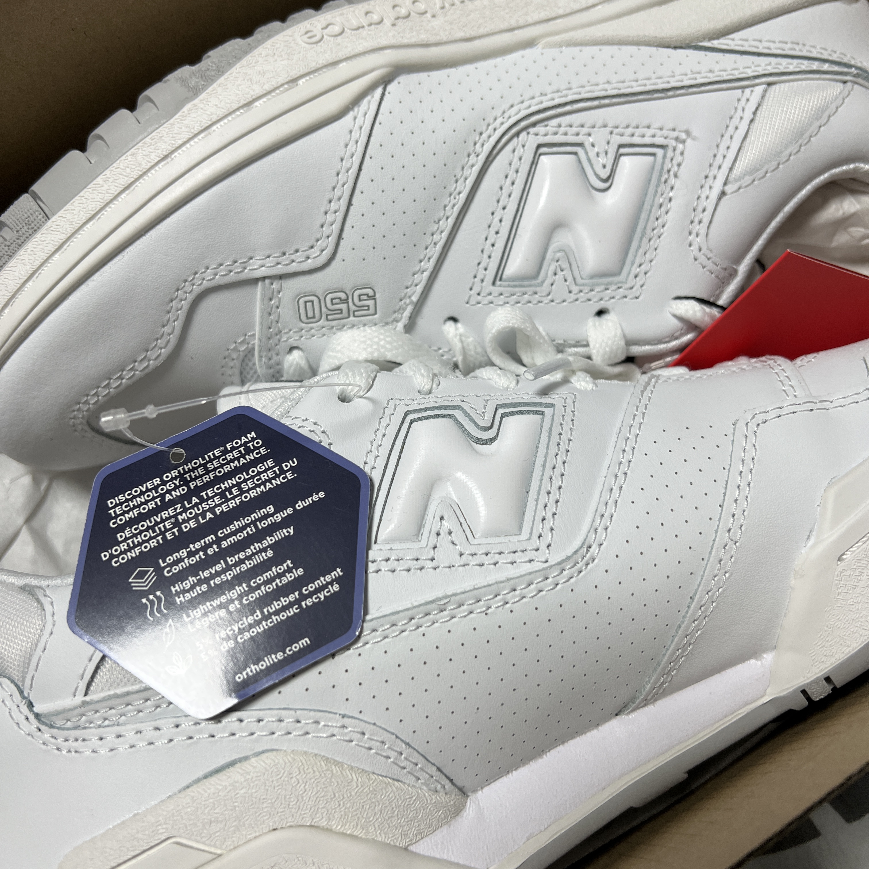 New Balance 550 White - 2E Wide 착용 스타일 - 3