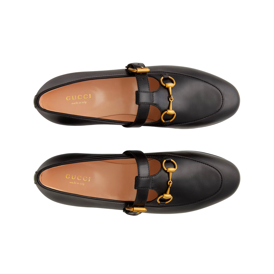 (W) 구찌 홀스빗 메리 제인 레더 로퍼 블랙((W) Gucci Horsebit Mary Jane Leather Loafers Black) - 2