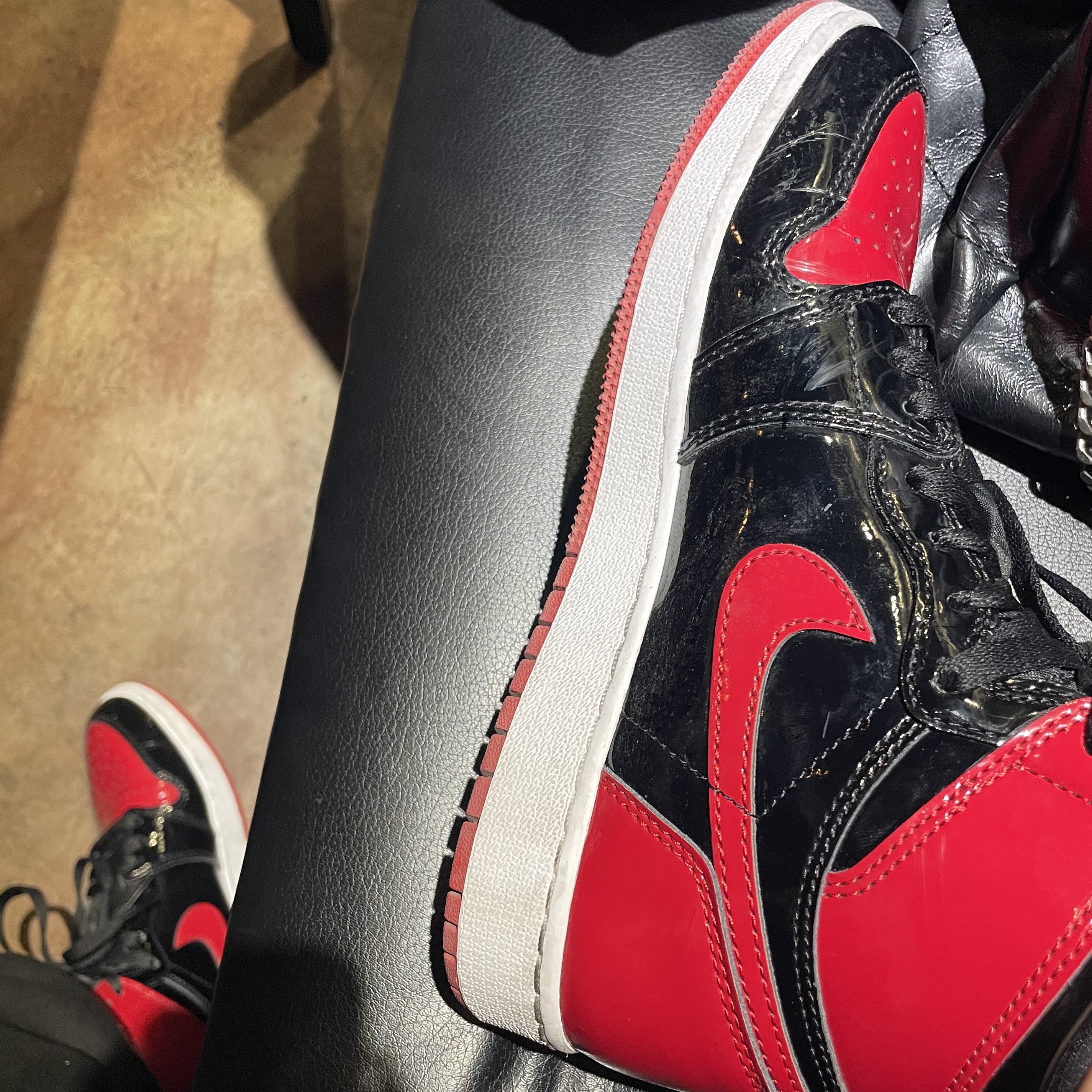 (GS) Jordan 1 Retro High OG Patent Bred 착용 스타일