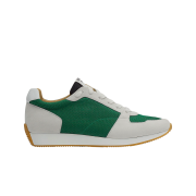 Hermes Escape Sneakers Mesh Suede Goatskin & Vert Sapin Blanc