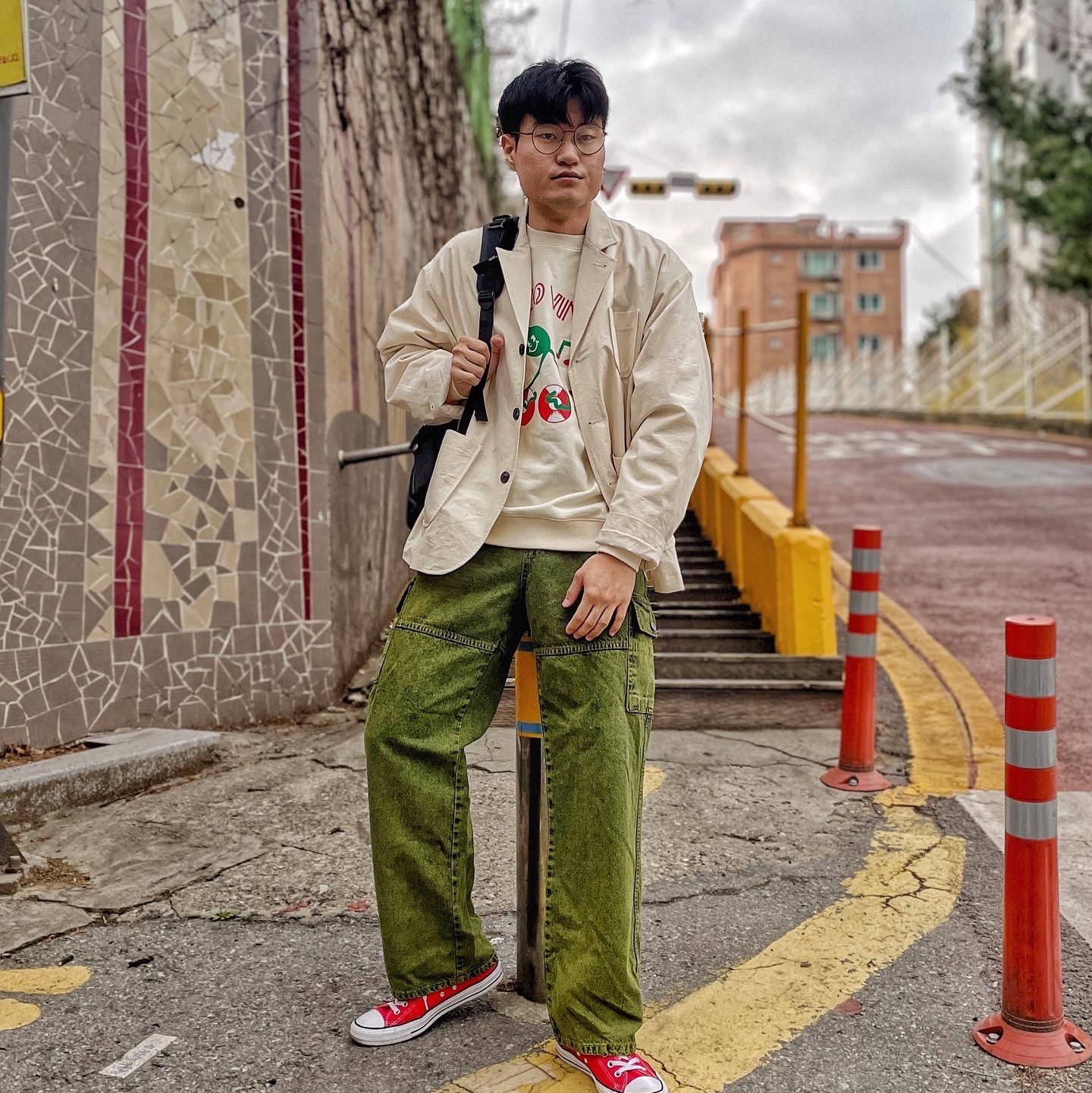 Converse Chuck Taylor All Star Core High Red 착용 스타일