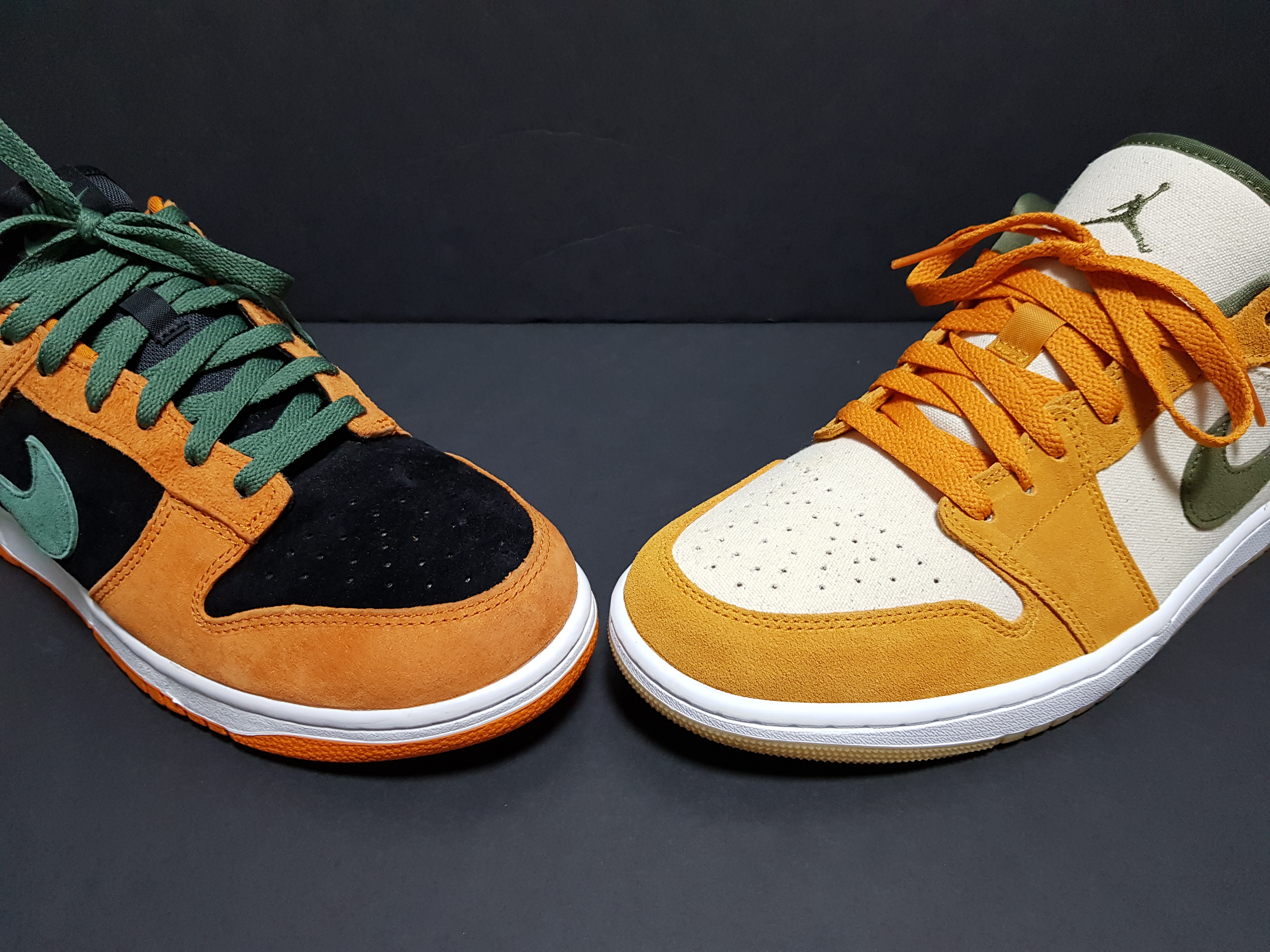 Jordan 1 Low SE Light Curry, Nike Dunk Low SP Ceramic 착용 스타일 - 1