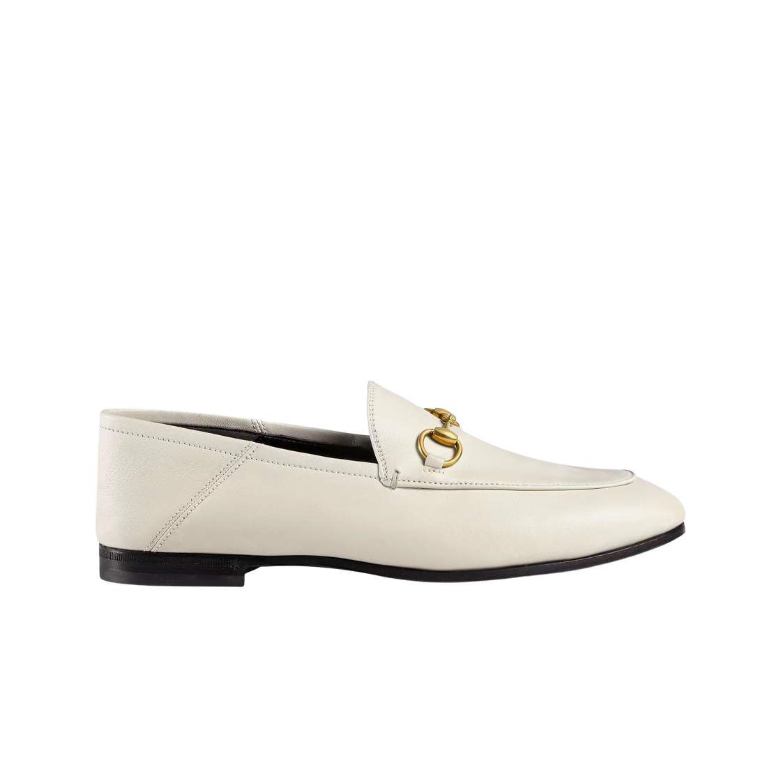 (W) Gucci Heel Folded Horsebit Leather Loafers White 상세 이미지 1