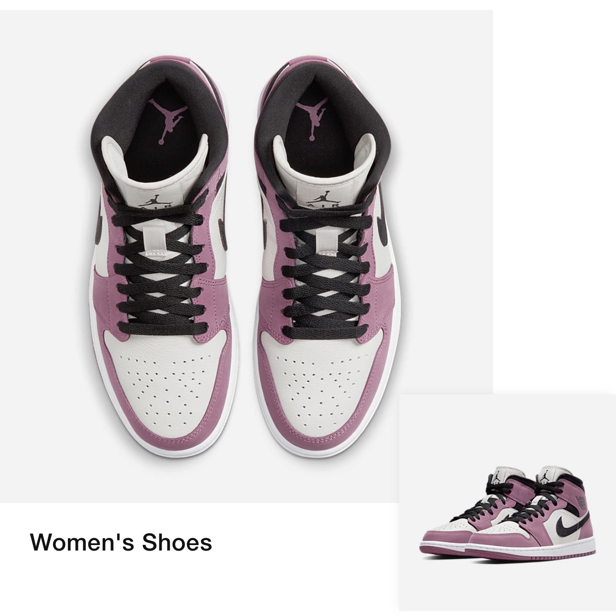 (W) Jordan 1 Mid SE Light Mulberry 착용 스타일 - 1