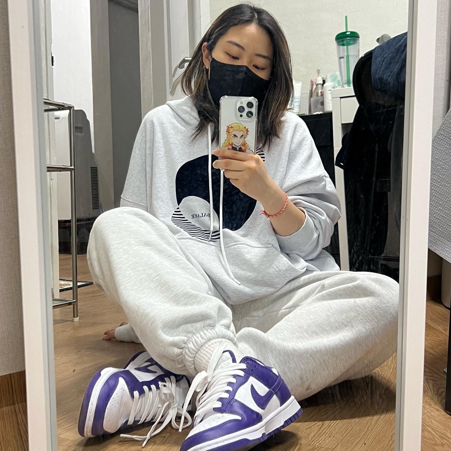Nike Dunk Low Retro Championship Court Purple 착용 스타일 - 1