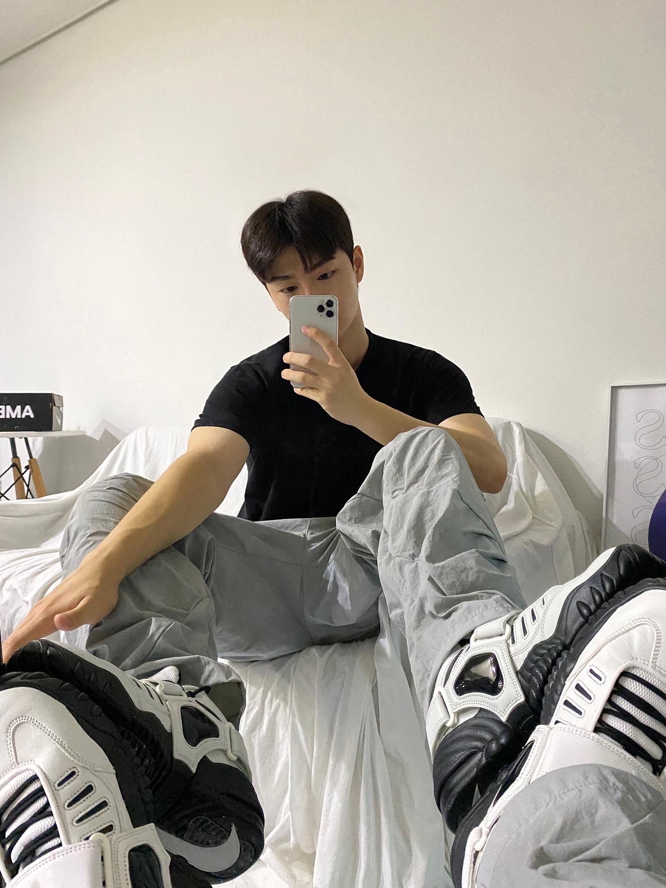 Nike x Ambush Air Adjust Force SP Summit White and Black 착용 스타일