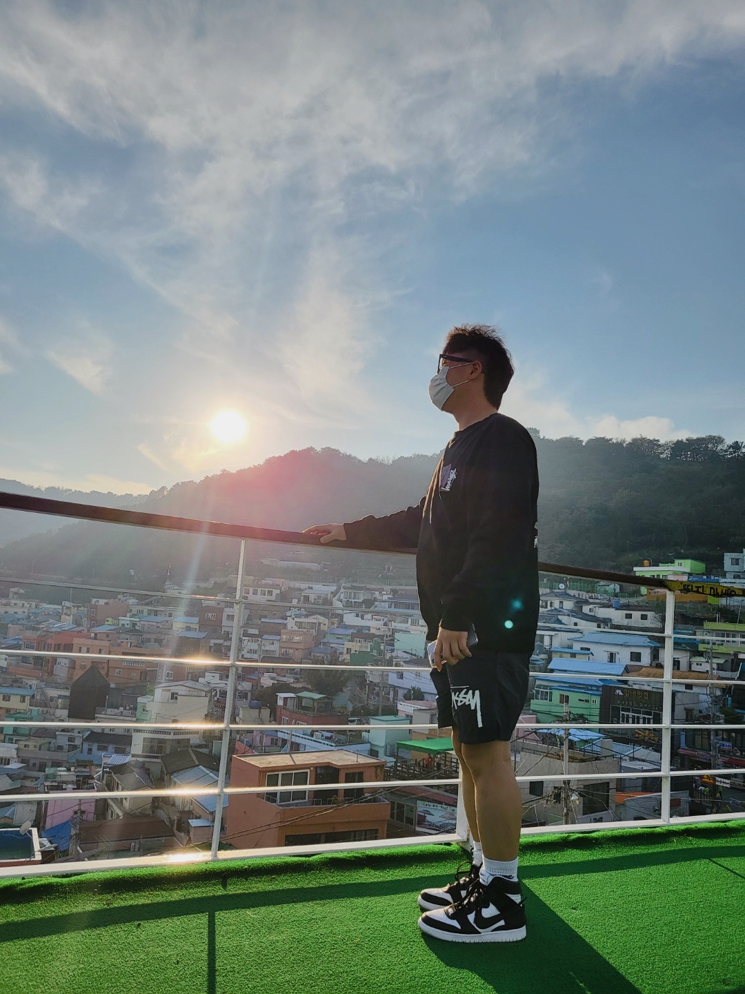 Stussy Desert Bloom Crew Black, Nike x Stussy Water Shorts Off Noir 착용 스타일 - 2