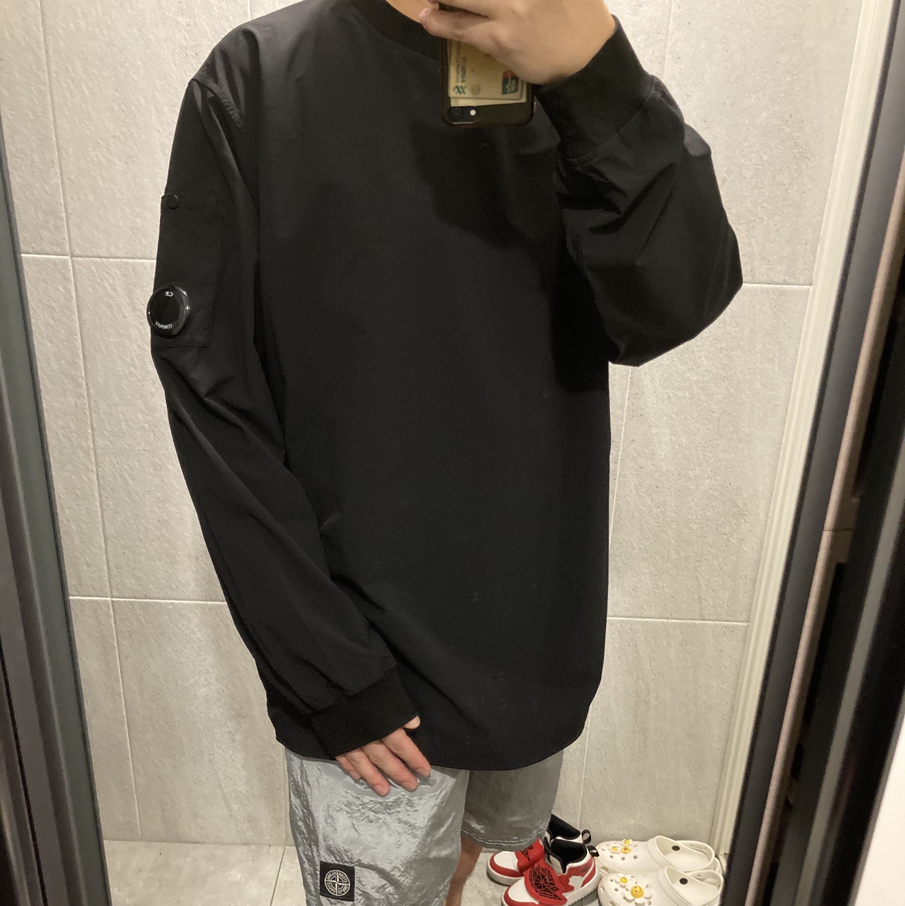 Stone Island B0943 Nylon Metal Swimming Trunk Ice - 22SS 착용 스타일 - 3
