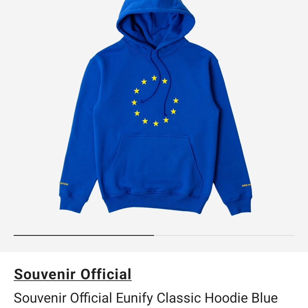 Souvenir Official Eunify Classic Hoodie Blue 착용 스타일