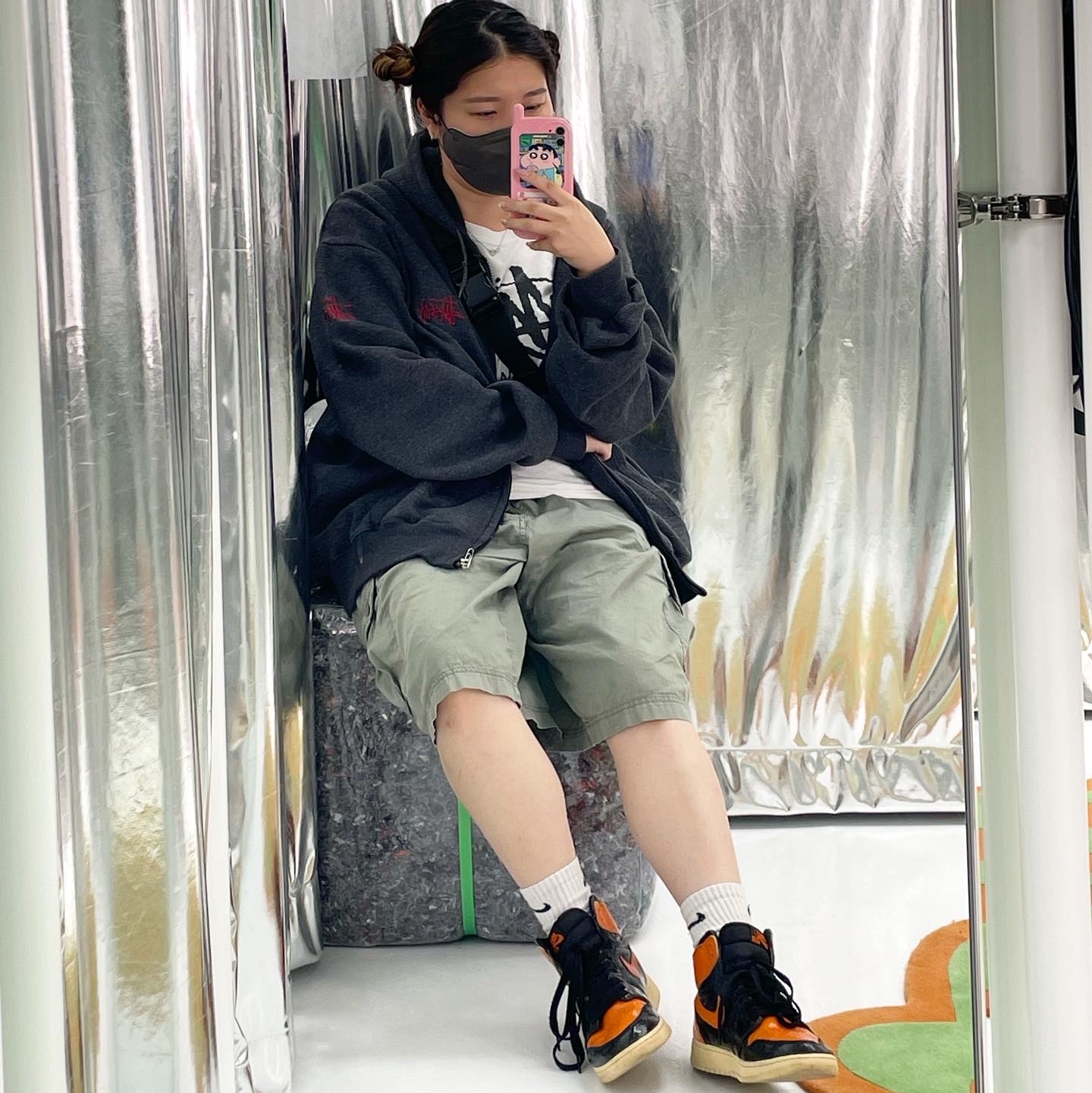 Jordan 1 Retro High Shattered Backboard 3.0, (GS) Jordan 1 Retro High OG Shattered Backboard 3.0 착용 스타일