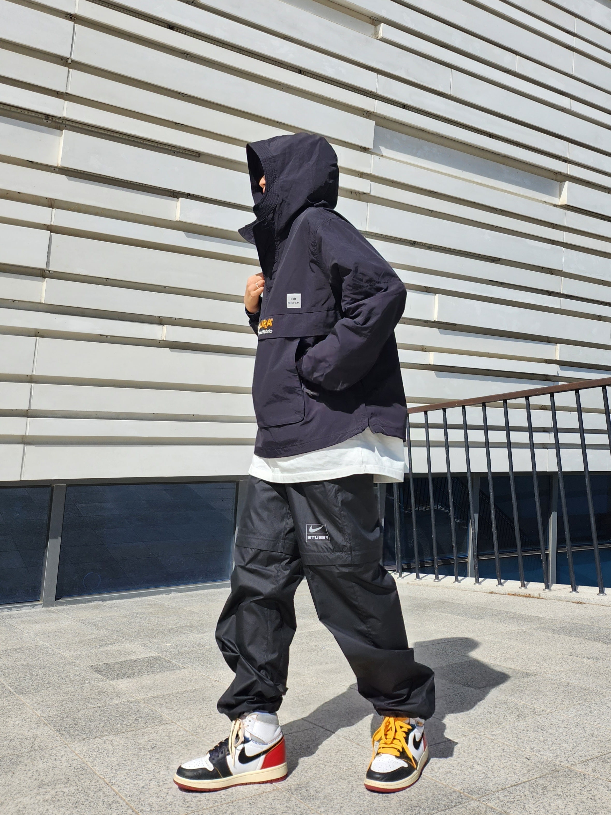 Nike x Stussy NRG FL Storm-Fit Pants Black (DO7170-010), Nike x Stussy NRG FL Storm-Fit Pants Black (DO7171-010) 착용 스타일 - 1