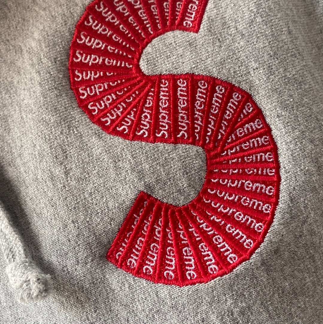Supreme S Logo Hooded Sweatshirt Heather Grey - 20FW 착용 스타일