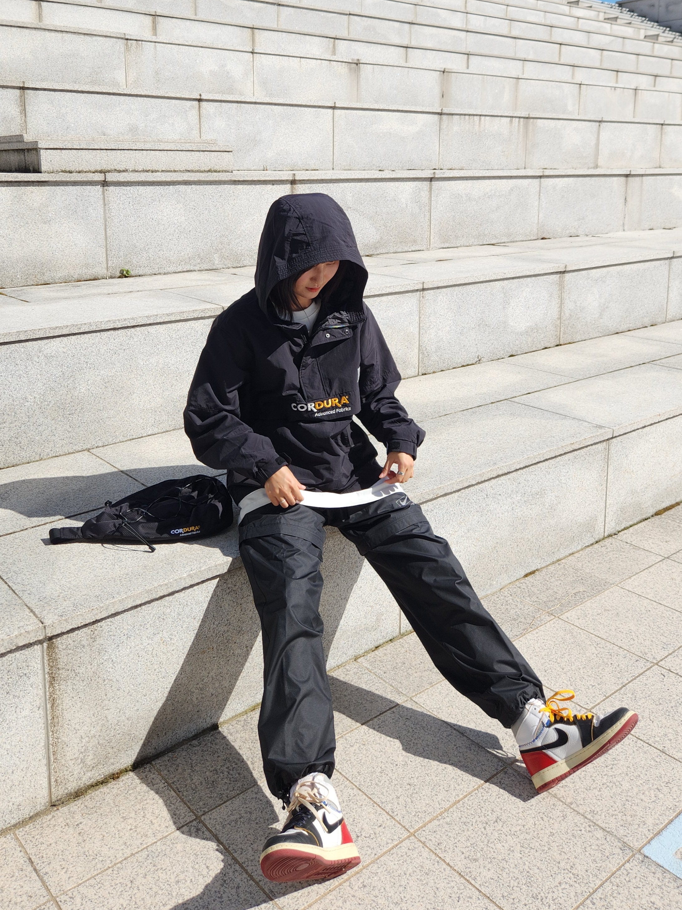 Nike x Stussy NRG FL Storm-Fit Pants Black (DO7170-010), Nike x Stussy NRG FL Storm-Fit Pants Black (DO7171-010) 착용 스타일 - 3