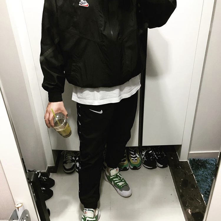 Nike x Sacai Blazer Low Classic Green 착용 스타일