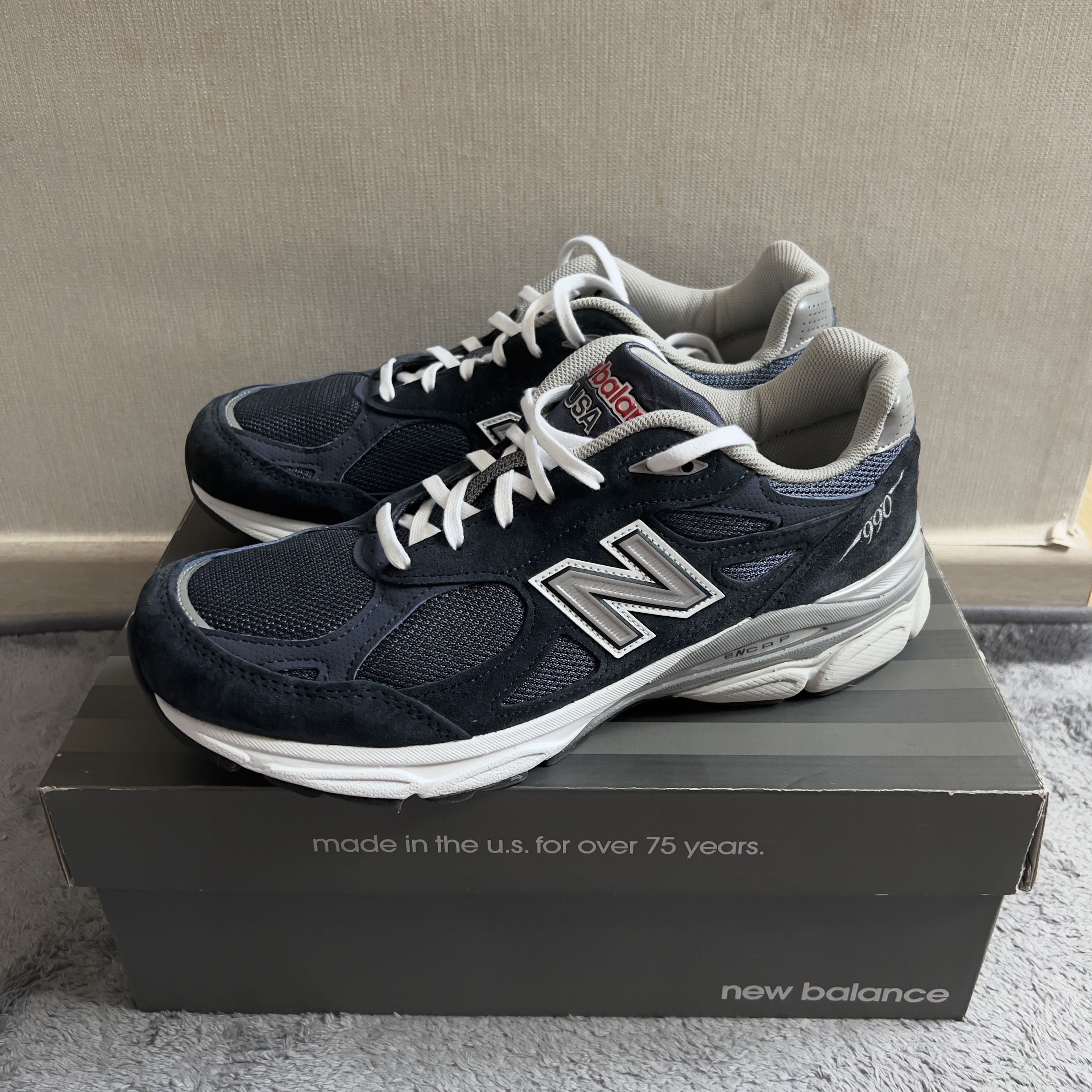 New Balance 990v3 Made in USA Navy - D Standard 착용 스타일
