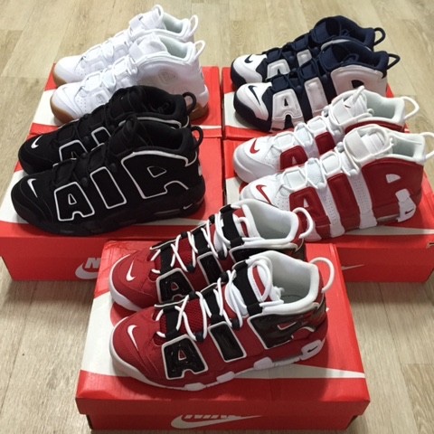 Nike Air More Uptempo White Gum, Nike Air More Uptempo Black White 2016 착용 스타일