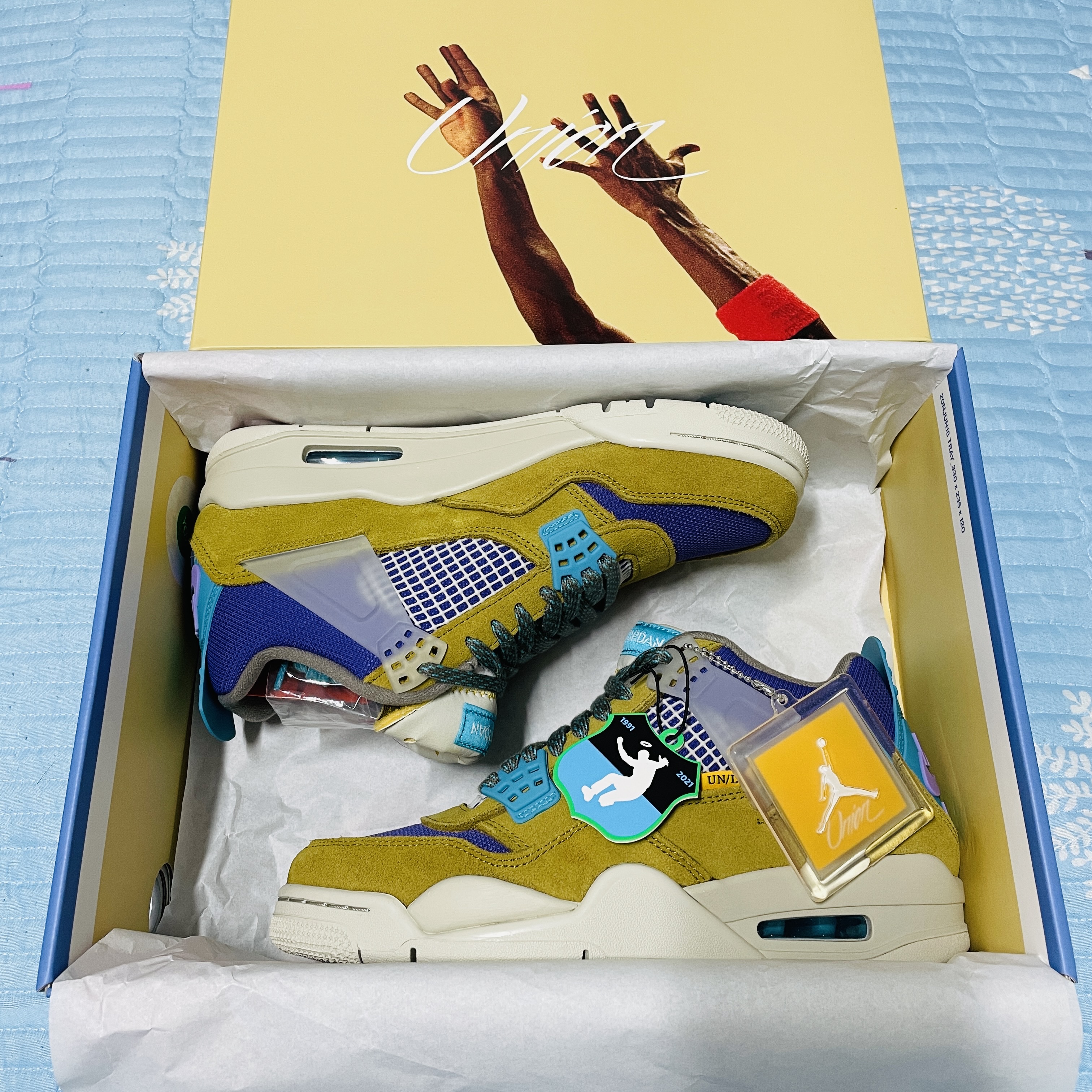 Jordan 4 x Union Retro SP Desert Moss 착용 스타일 - 3
