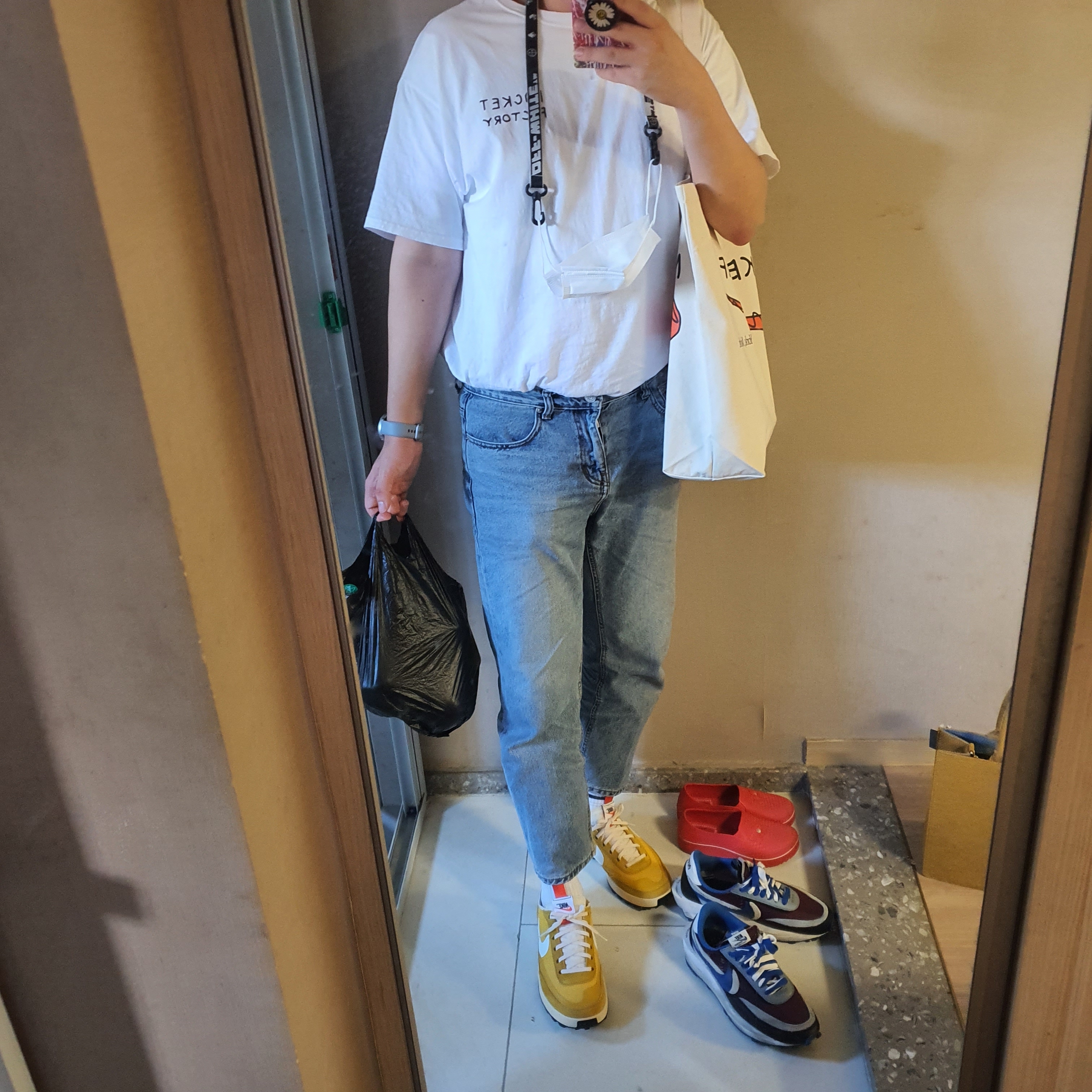 Nike x Tom Sachs General Purpose Shoe Archive, Nike x Sacai x Undercover LDWaffle Night Maroon Team Royal 착용 스타일