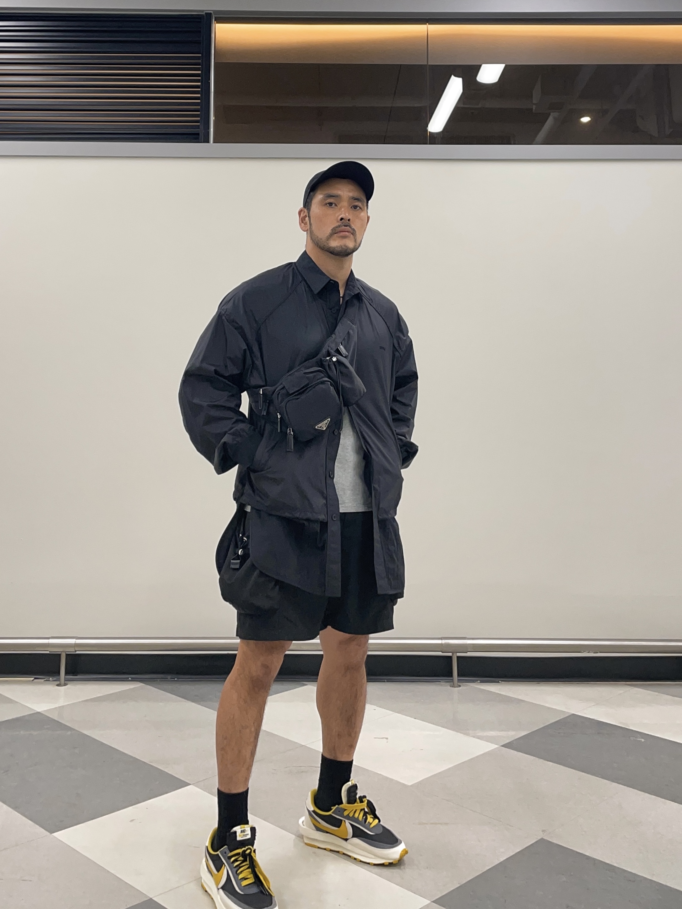 Nike x Sacai x Undercover LDWaffle Black Bright Citron 착용 스타일 - 2