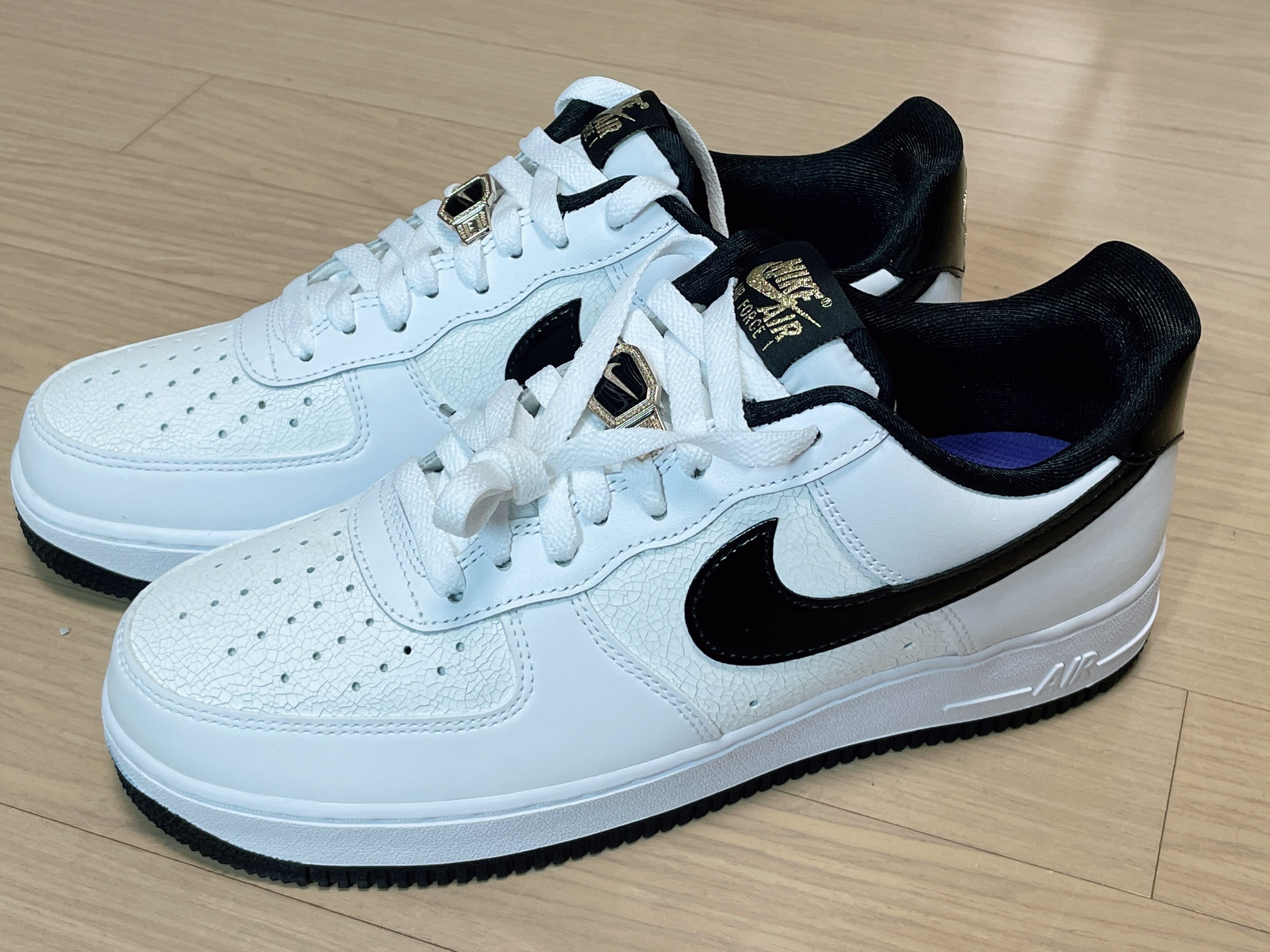 Nike Air Force 1 '07 LV8 EMB World Champions White Black 착용 스타일