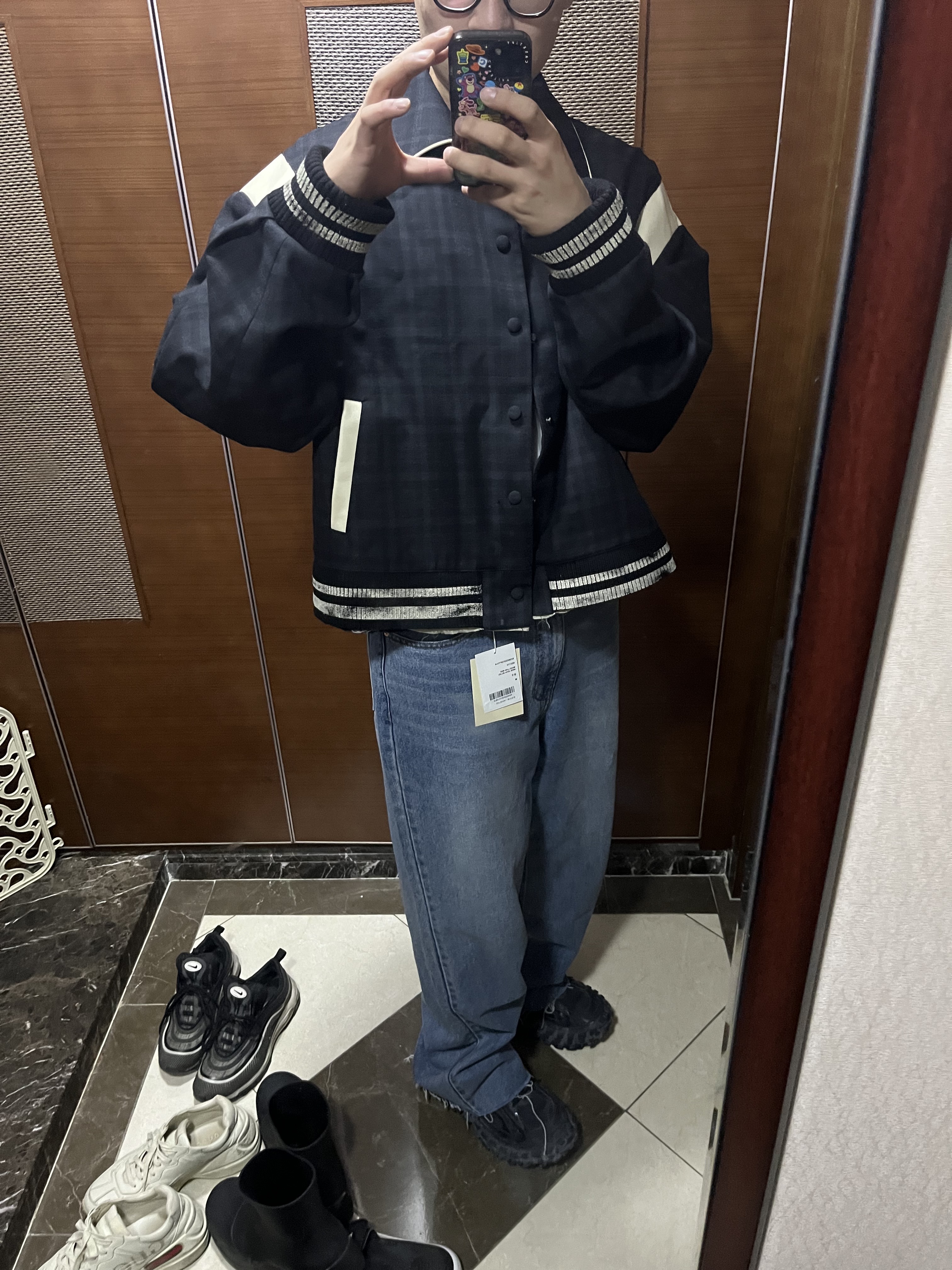 Ader Error Tedd Jacket Noir, Balenciaga Defender Sneakers Black 착용 스타일